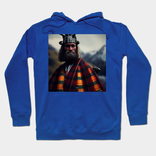 Scottish Highlander in Clan Tartan Hoodie by Grassroots Green